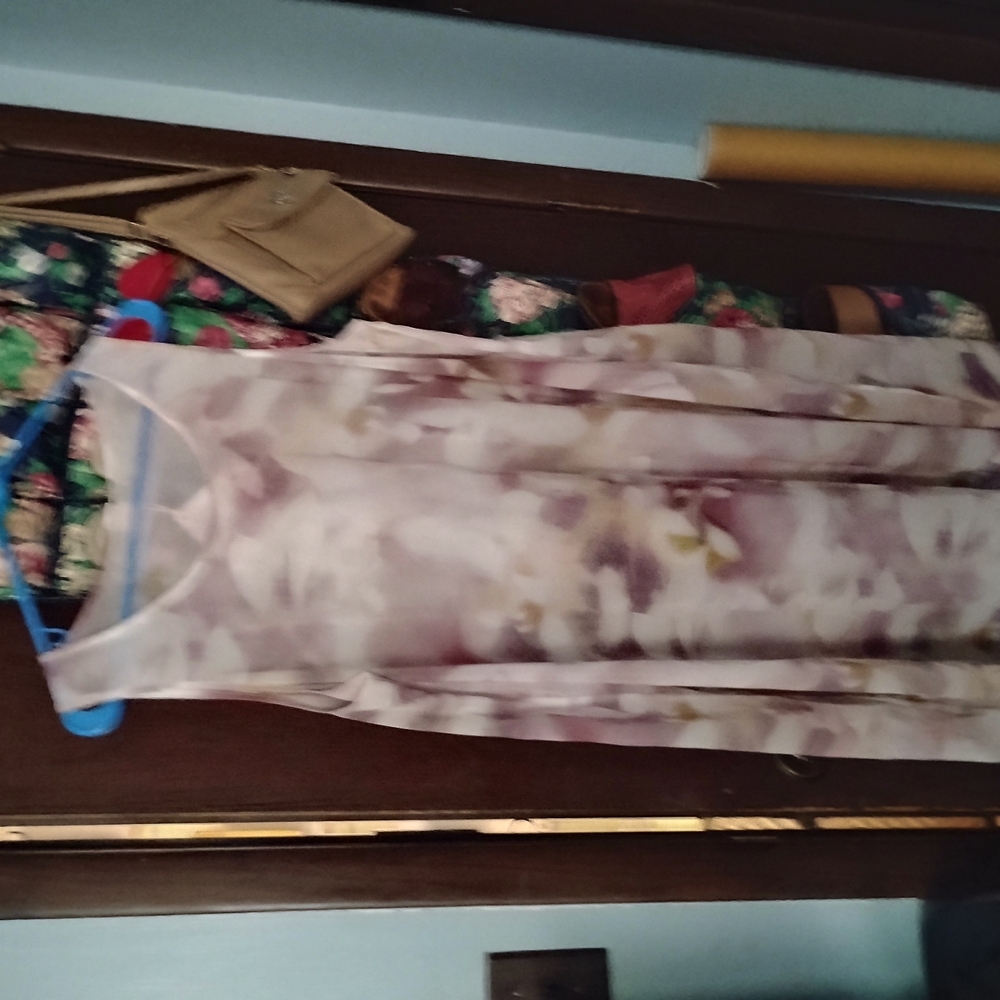 Floral Midi Dress - Cream and Pink